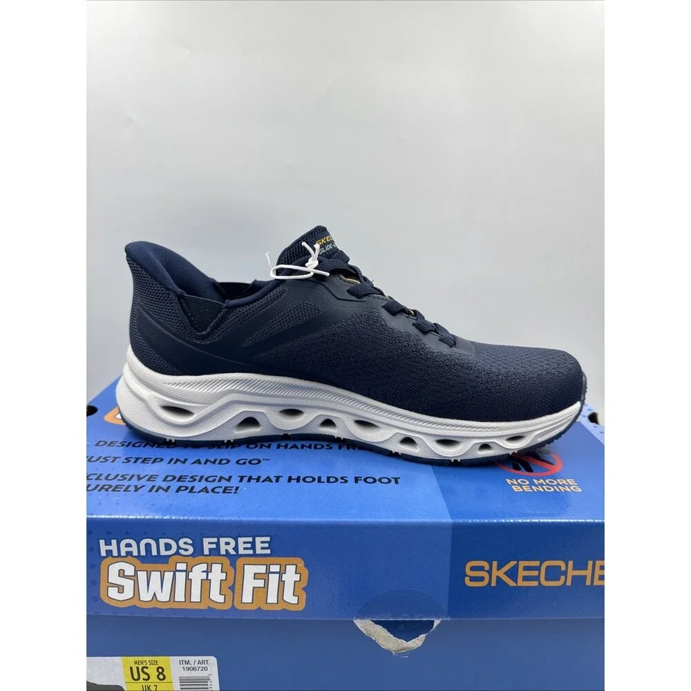 Skechers Men's Hands Free Swift Fit Slip On Memory Foam Shoes - Size 8 Navy